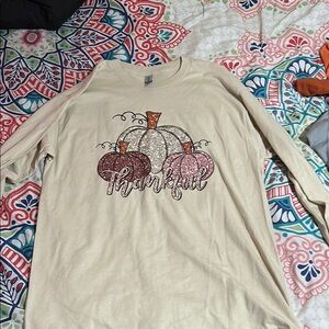 Thankful Beige Long Sleeve Shirt